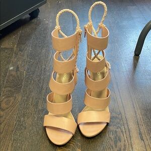 Aldo Elegant Tan Strappy Heels